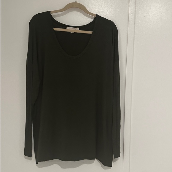 LOFT 24/26 Plus Dark Green Long
Sleeve Blouse - Picture 6 of 6